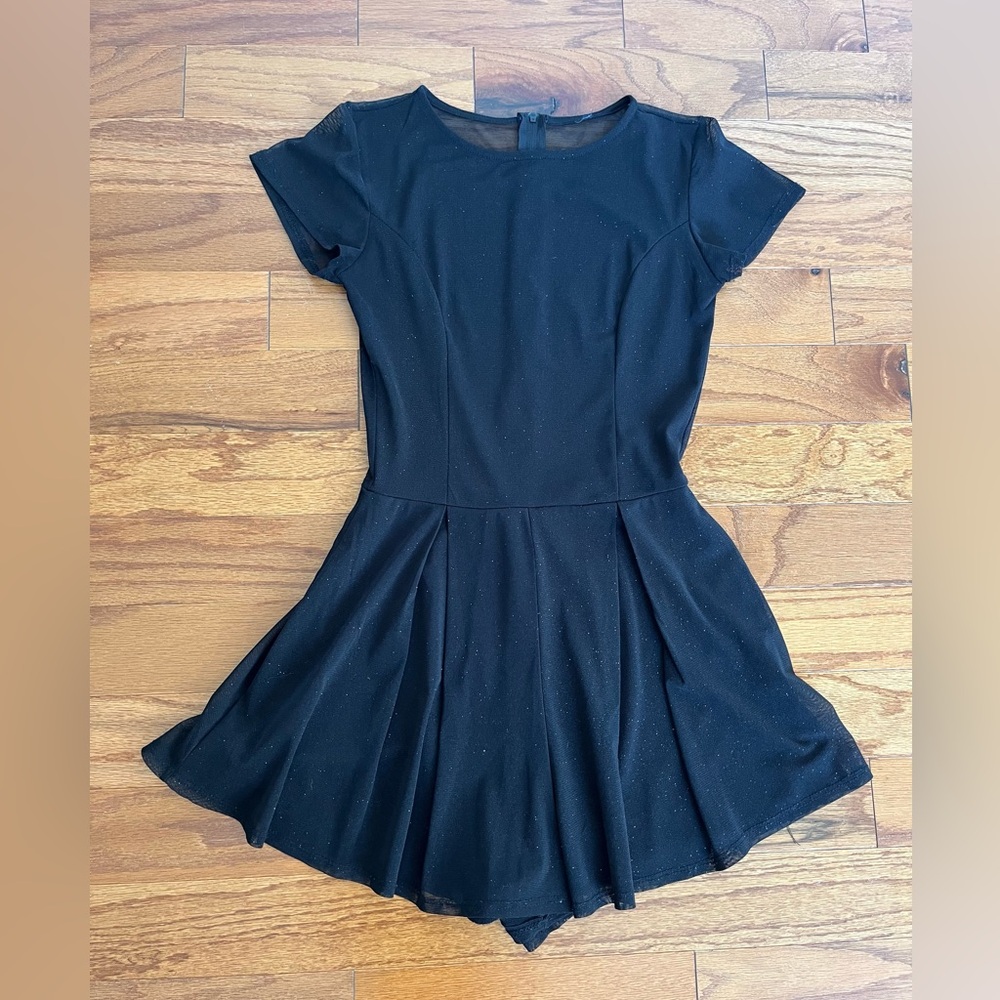 Sparkle black mesh back size small romper